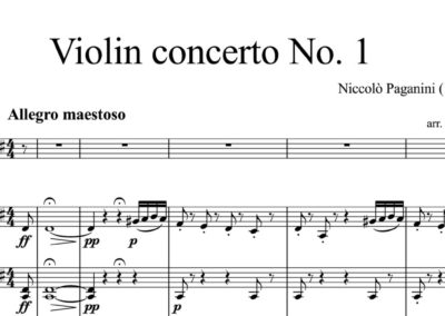 Paganini, Violin Concerto No. 1, arr. for string orch.